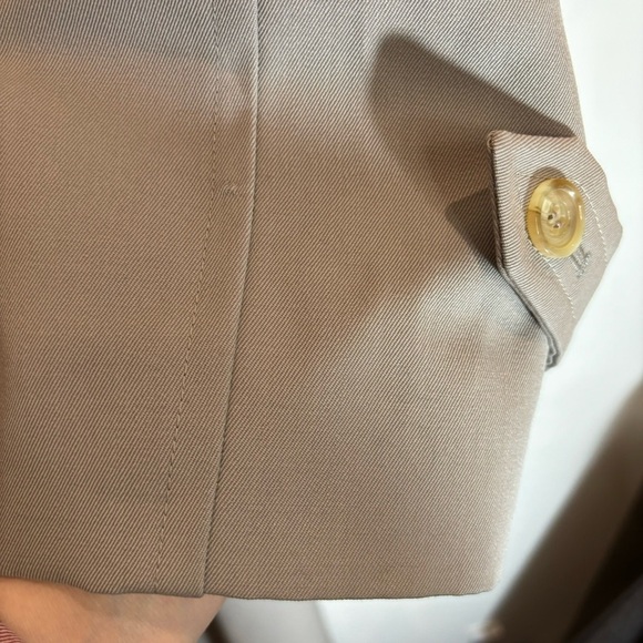 AQUASCUTUM SZ 6 UK Wool Raglan Sleeve Back Slit Belt  Trench Coat with Pockets - Picture 6 of 14